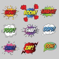 Comic sound speech effect bubbles set isolated vector