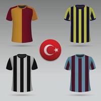 football kit of Turkish clubs, t-shirt template. soccer jersey. vector