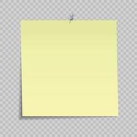 sticky note isolated on transparent background. Office paper sheet. vector