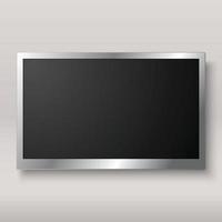 TV, moderna pantalla lcd en blanco, led con sombra sobre fondo blanco. vector