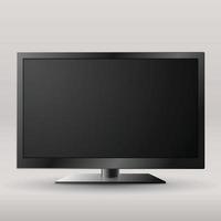 TV, moderna pantalla lcd en blanco, led con sombra sobre fondo blanco. vector
