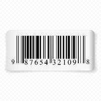 3d realistic label with barcode vector