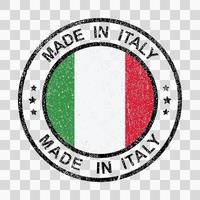 Made in Italy stamp in grunge style isolated icon vector