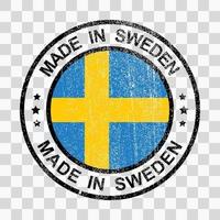 Made in Sweden stamp in grunge style isolated icon vector