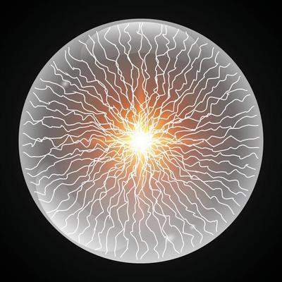 Vector ball lightning or electricity blast storm.