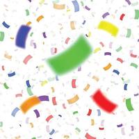 Falling colorful confetti isolated on white Template for your design vector