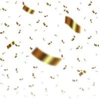 Falling gold confetti isolated Template for your design vector