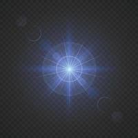 Sun light flash with lens flare effect Template for your design vector