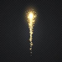 Meteor or comet on transparent background. Template for your design vector