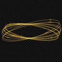 Vector circle golden light tracing effect. Template for your design