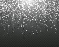 Snowfall on a transparent background. Template for your design vector