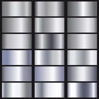 Set of silver gradients texture. Template for your design vector