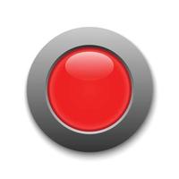 Red Circle Button Template for your design vector