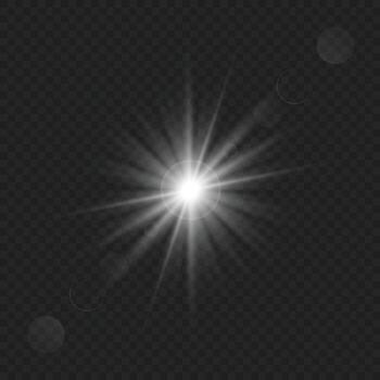 Sun light flash with lens flare effect Template for your design vector
