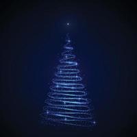 Abstract Christmas tree on dark background. Template for your design vector