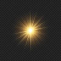 Sun light flash with lens flare effect Template for your design vector