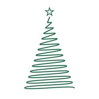 plantilla de árbol de navidad dibujada a mano para su diseño vector