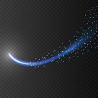 Meteor or comet on transparent background. Template for your design vector