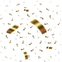 Falling gold confetti isolated Template for your design vector