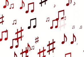 Light Red vector pattern with music elements.