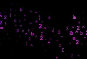 Dark Purple vector template with math simbols.