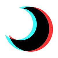 Simple illustration of moon icon with 3d effect vector