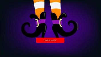 Legs of the witch. Halloween banner template vector