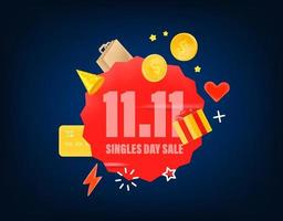 November 11 singles day sale banner vector