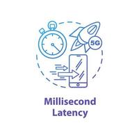 Millisecond latency concept icon vector