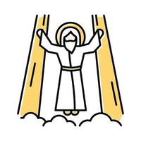 Ascension of Jesus Christ color icon vector