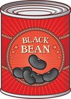 Tin of Black Beans vector