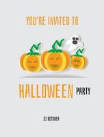 Happy Halloween banner in paper cut style vector