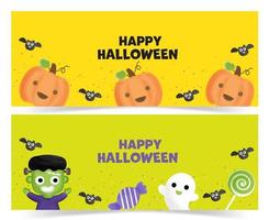 set of halloween banners . vector