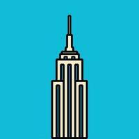 outline simplicity drawing of empire state building vector