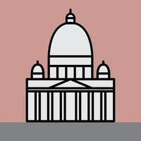 outline simplicity drawing of saint paul cathedral landmark vector