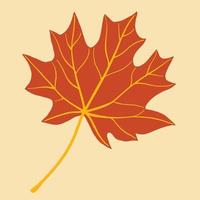 Simplicity maple leaf freehand drawing flat design. vector