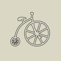 Doodle dibujo a mano alzada de un diseño plano de bicicleta. vector