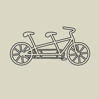 Doodle dibujo a mano alzada de un diseño plano de bicicleta. vector