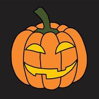 Simplicity halloween pumpkin freehand drawing flat design. vector