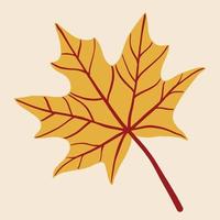 Simplicity maple leaf freehand drawing flat design. vector