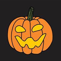 Simplicity halloween pumpkin freehand drawing flat design. vector