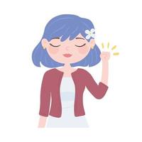 girl with hand up power vector