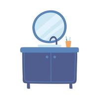 bathroom sink and mirror vector