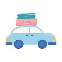 travel car with baggage vector