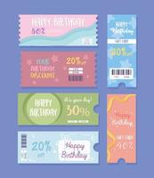 birthday gifts card icons vector