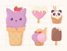 dibujos animados de helado vector