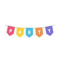 Party bunting flags. Colorful flags to hang at celebration parties. vector