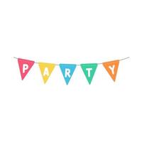 Party bunting flags. Colorful flags to hang at celebration parties. vector