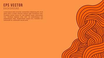 Fondo editable de ilustración de vector de línea ondulada abstracta naranja