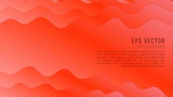 Red wavy abstract background gradient papercut vector